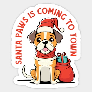 Santa Paws Christmas Dog Sticker